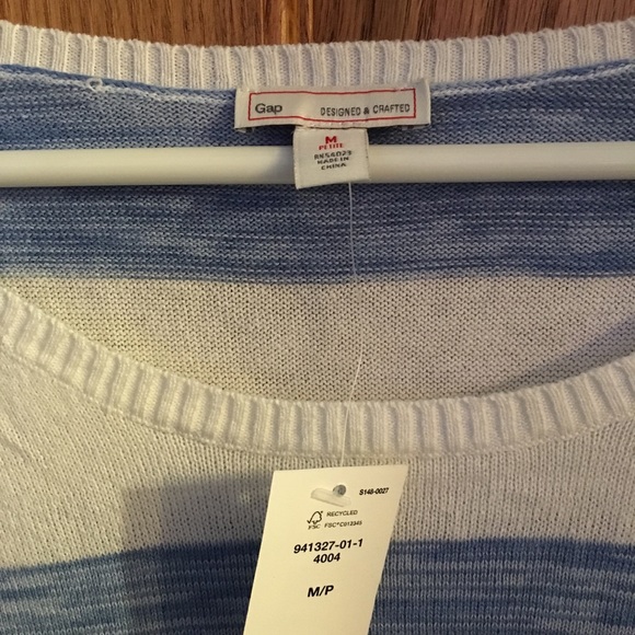 GAP Sweater - Blue & White Striped *NWT - Picture 2 of 4